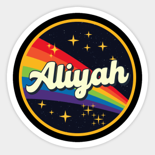 Aliyah // Rainbow In Space Vintage Style Sticker